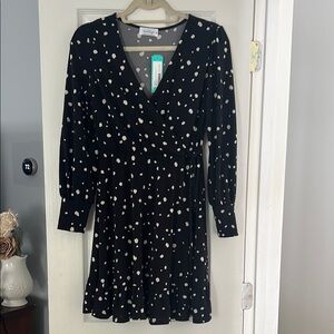 Kaileigh Black and White Polka Dot Dress